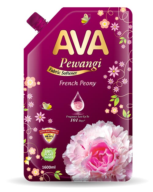 ava pewangi fabric softener product shot french peony 1600ml