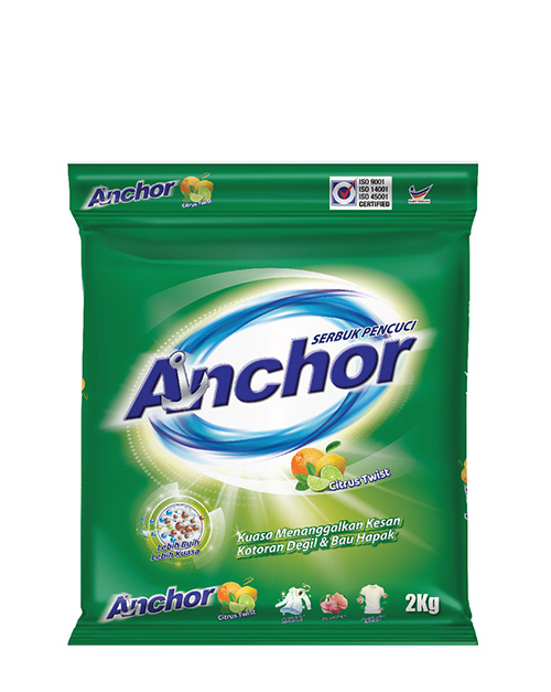 anchor detergent powder product shot citrus twist 2kg