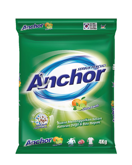 anchor detergent powder-product shot citrus twist 4kg