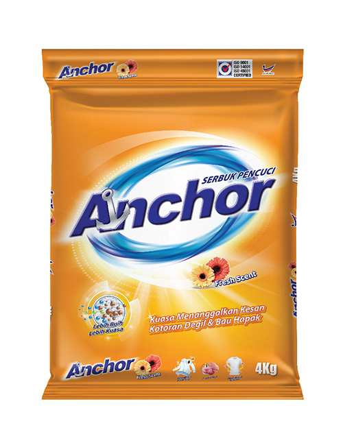 anchor detergent powder-product shot fresh scent 4kg new